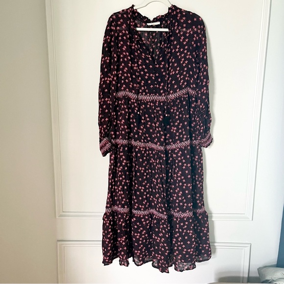 Anthropologie x Temperley London Dress Maxi Tiered in Mixed Print Sz 10 - Picture 4 of 9